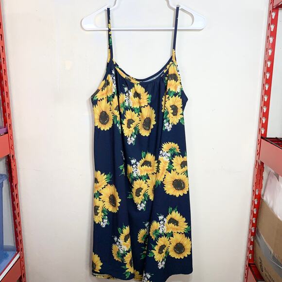 Women's Summer Sleeveless Sunflower Print Size L - Picture 1 of 10
